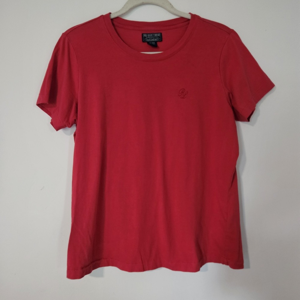 Lauren Jeans Co. Ralph Lauren Red T-shirt XL Casual Preppy Embroidered LRL Logo